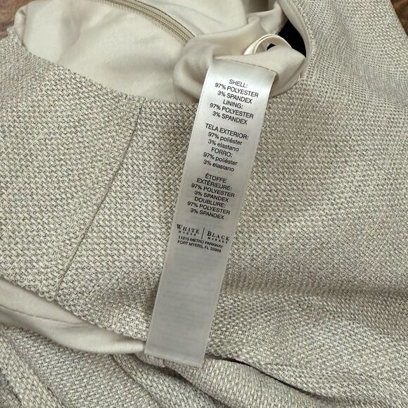 White House Black Market Women's Dress Beige A-line Belt Sleeveless Size 8 - Picture 9 of 10